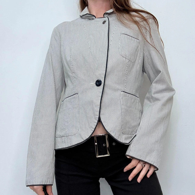 pinstripe flared high flared jacket