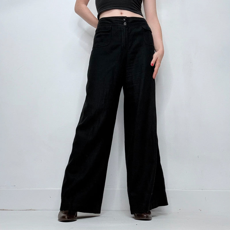 black wide leg  trousers