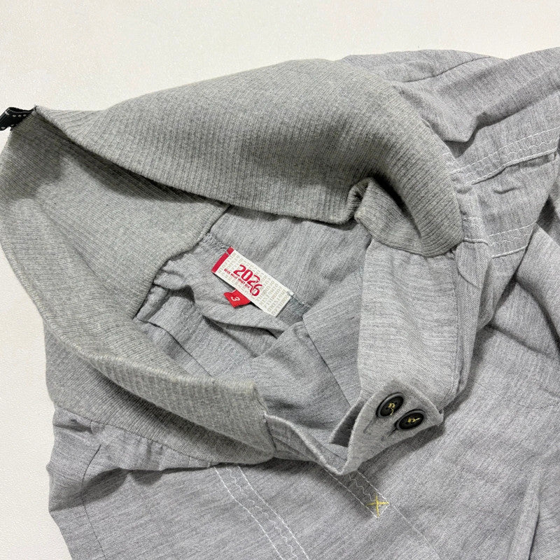 Grey pleated barrel suit pants