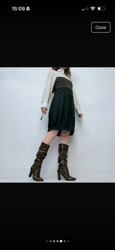 Cop Copine pleated puff midi dress