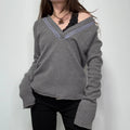 grey cashmere slouchy jumper