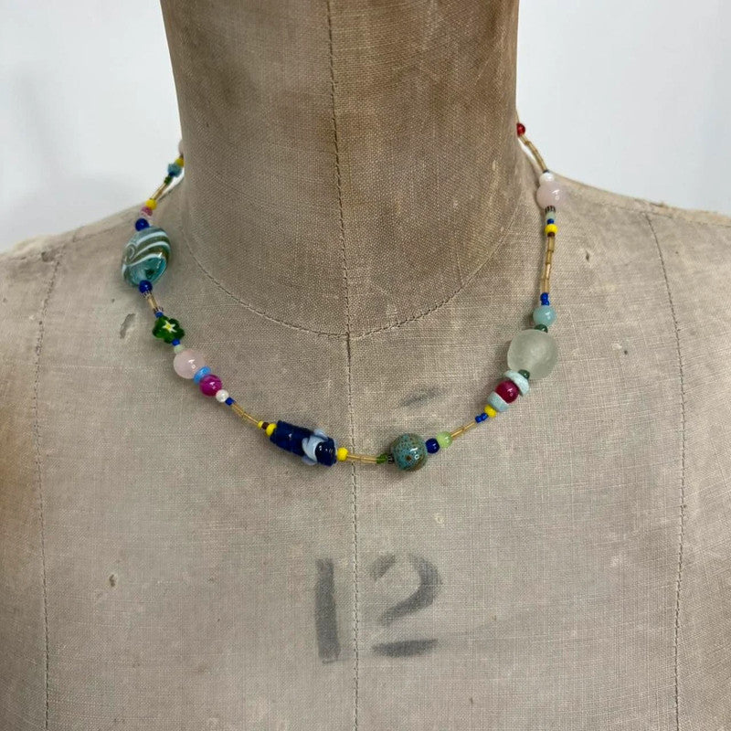 chunky beaded colourful necklace