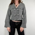 Grey cropped knitted cardigan