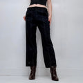 black structured engineered style straight leg trousers