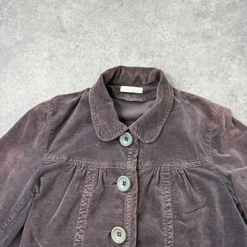 cropped button flared mini jacket
