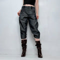 high rise corset style puff trousers