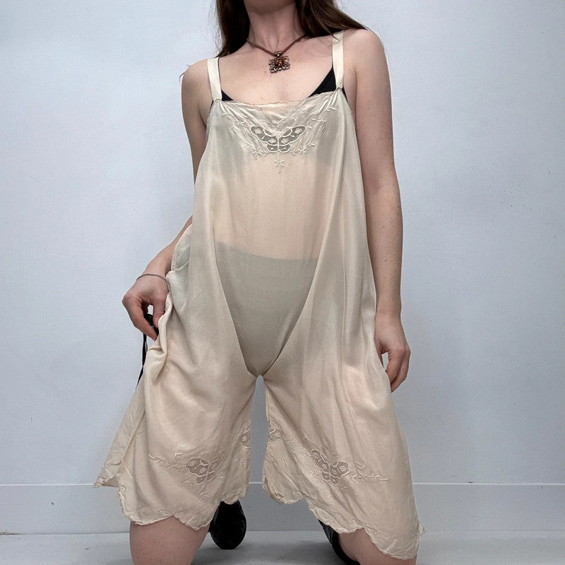 antique silk romper playsuit