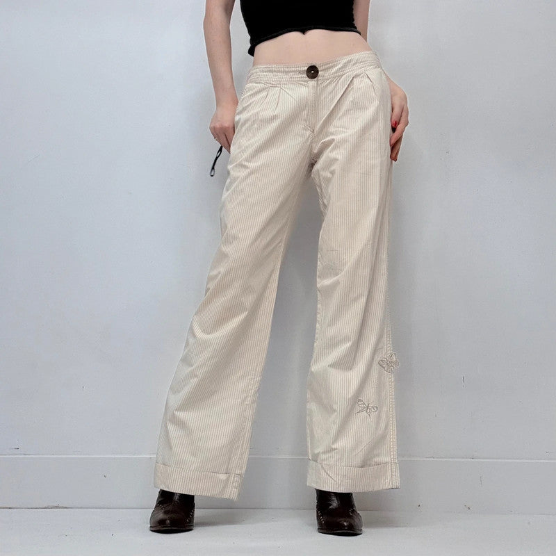 cop copine pleated front pinstripe trousers