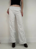 low rise white Reebok tracksuit bottoms