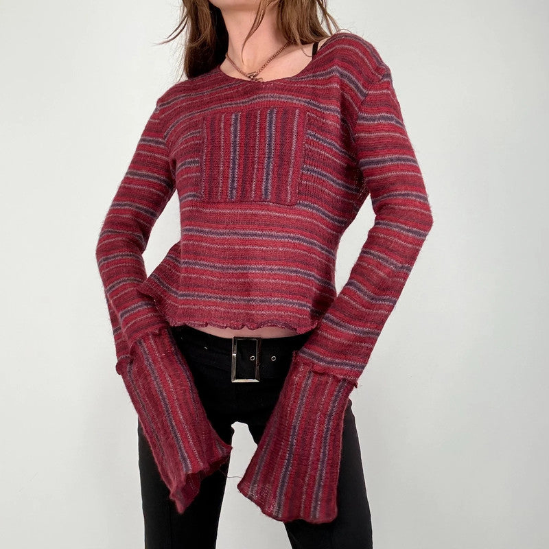 sheer mohair knit slouchy striped jumper