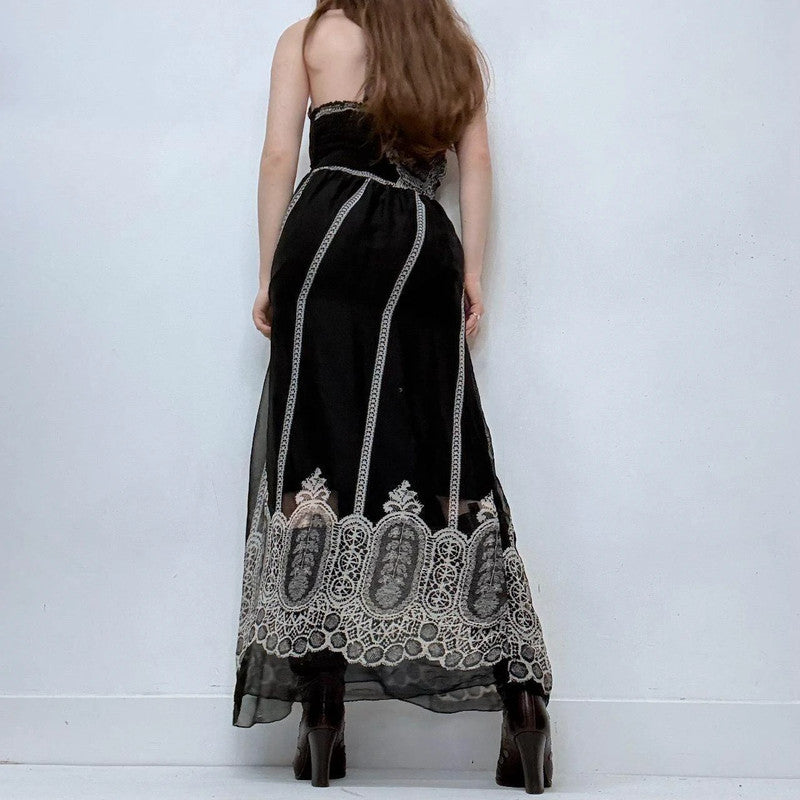 black paisley halter neck summer dress