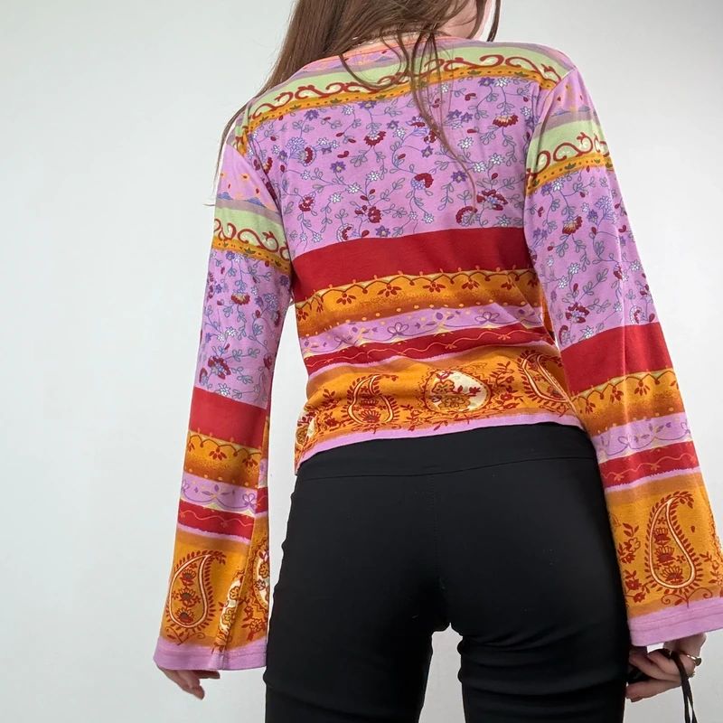 Paisley Flared Sleeve Hippie T-Shirt