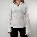 pinstripe white fitted shirt