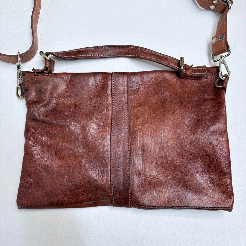 tan leather studded boho bag