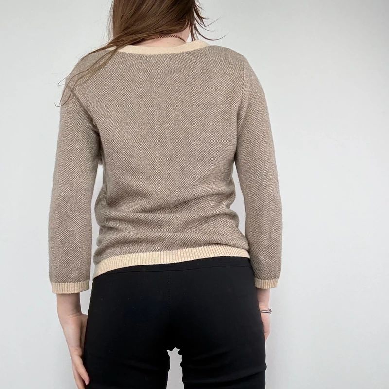 brown cashmere bow jumper
