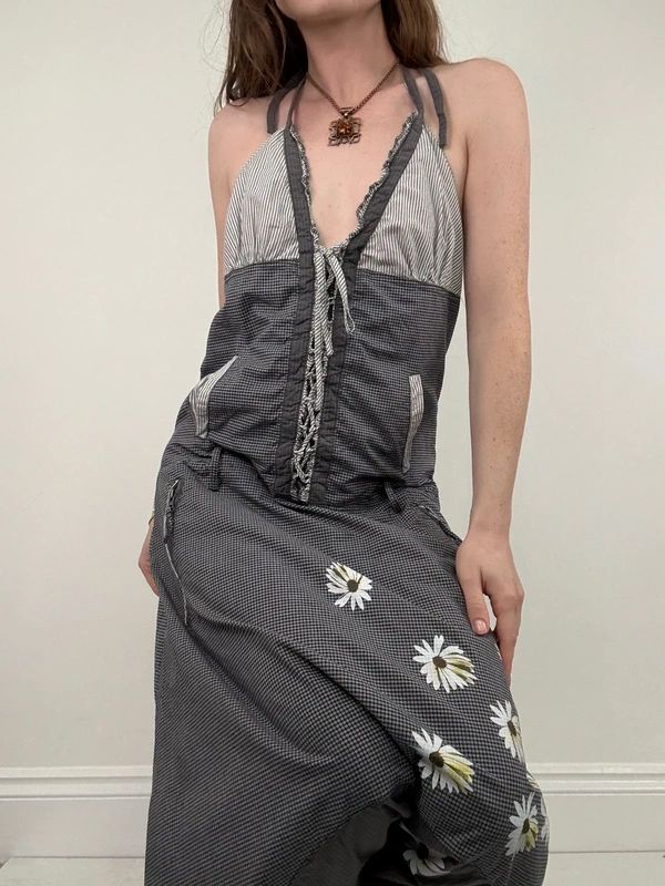 gingham puff Desigual dungarees