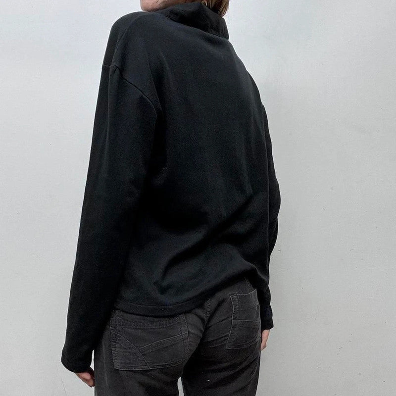 black graphic printed T-shirt shirt