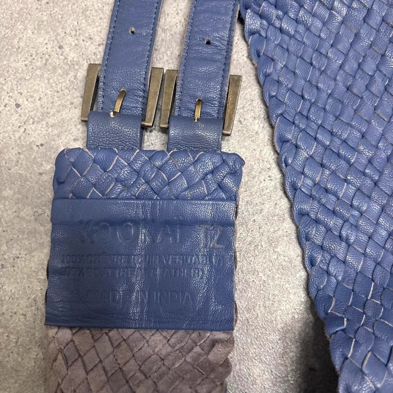 woven leather chunky belt