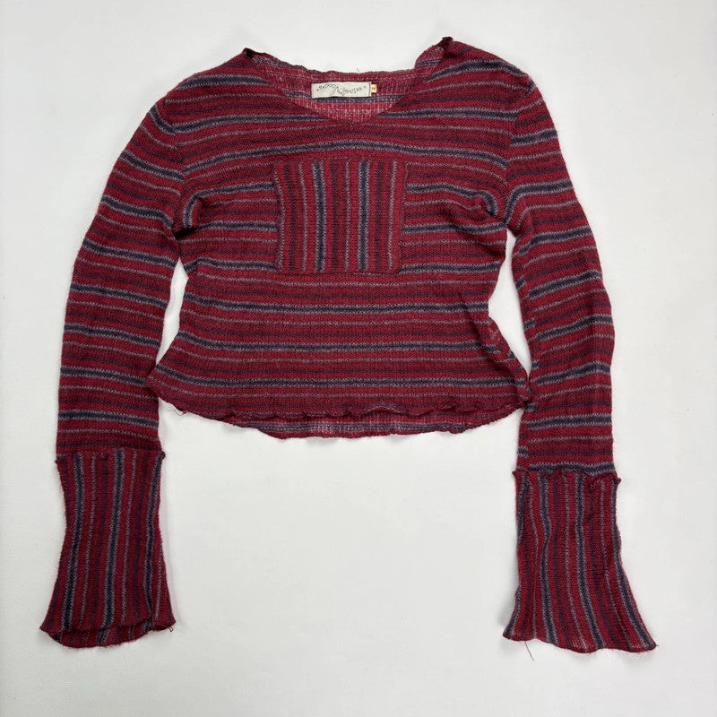 sheer mohair knit slouchy striped jumper