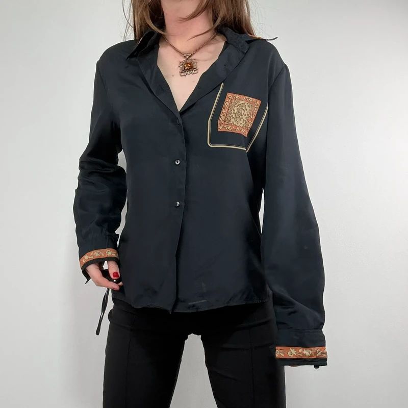 black paisley handkerchief printed shirt