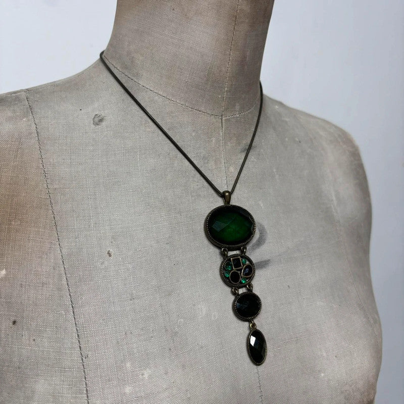 green gemstone summer necklace
