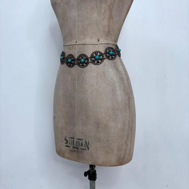 chunky oversized waist belt chain