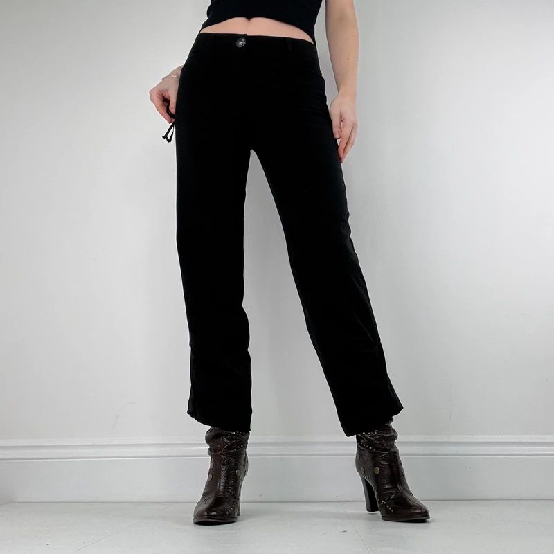 black Cop Copine pleated flared trousers