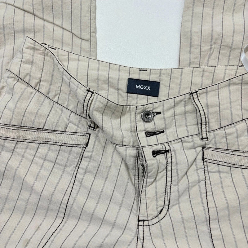 cream pinstripe trousers