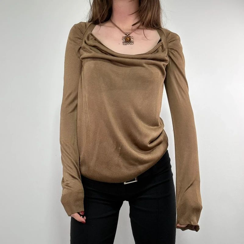 slouchy knit draped top