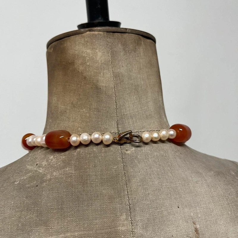 Chunky Pearl crystal necklace
