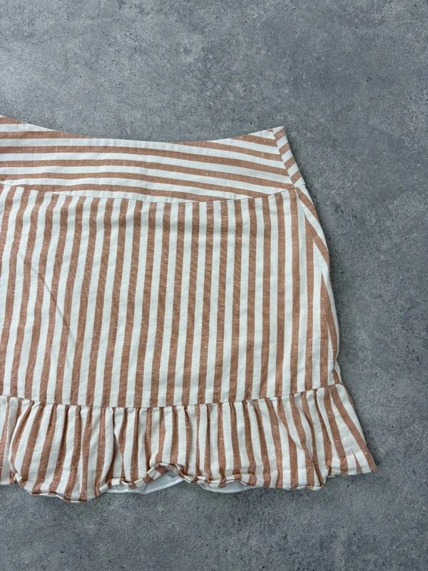 Ruffle pinstripe mini Sezane French Skirt