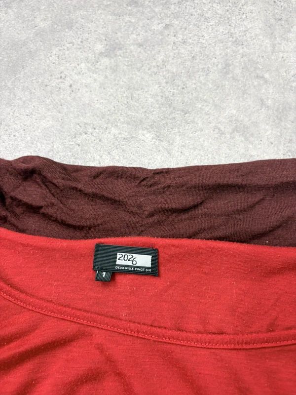 layered cinched long sleeve burgundy flared dress