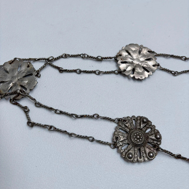 metal chain antique silver belt