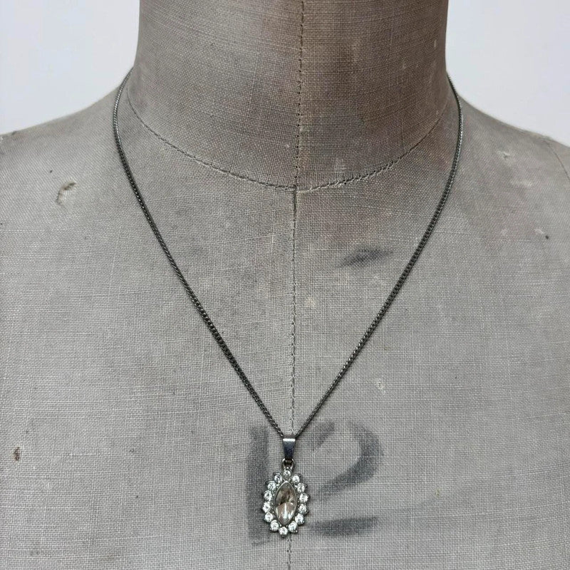 delicate silver diamond necklace