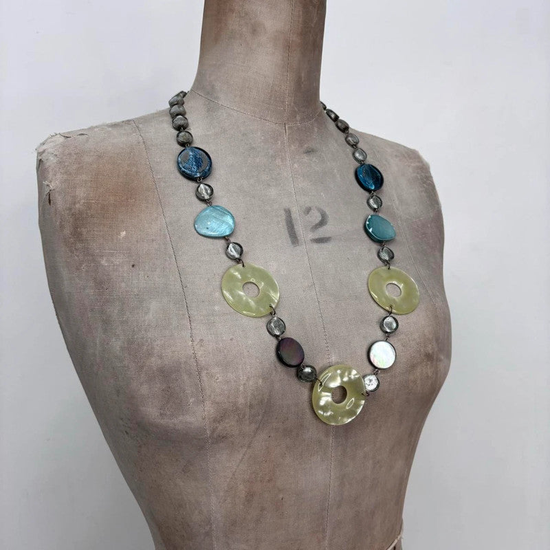 chunky long circle link necklace