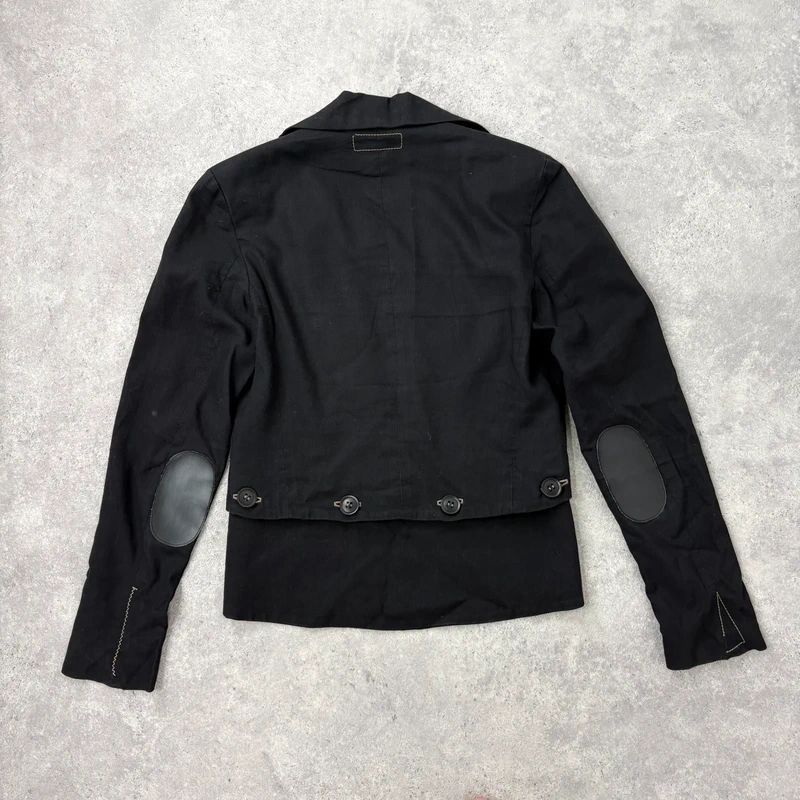 black cropped military napoleonic adjustable jacket