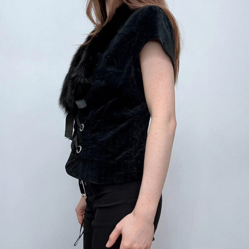 black velvet cropped mini corset jaket