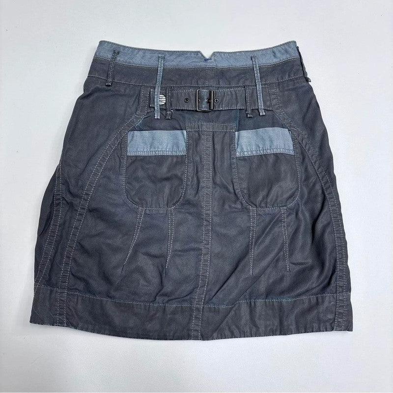 utility cargo asymmetric button skirt UK 6