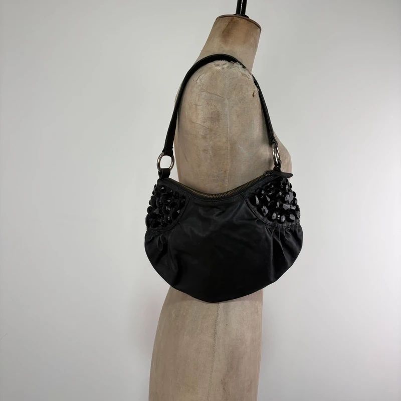 black leather slouchy shoulder bag
