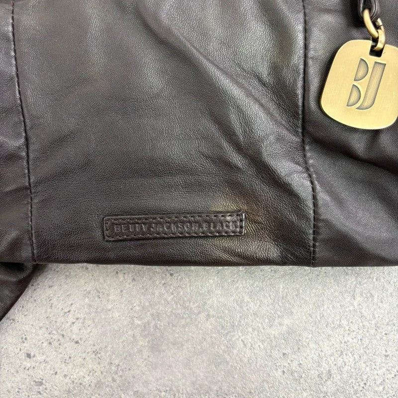 brown leather shimmer bow slouchy Y2K hobo handbag