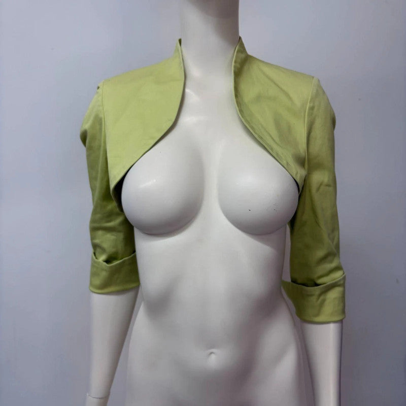 green cropped minimalist jacket