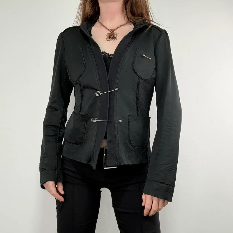 black Cop Copine archival Safety pin jacket hoodie