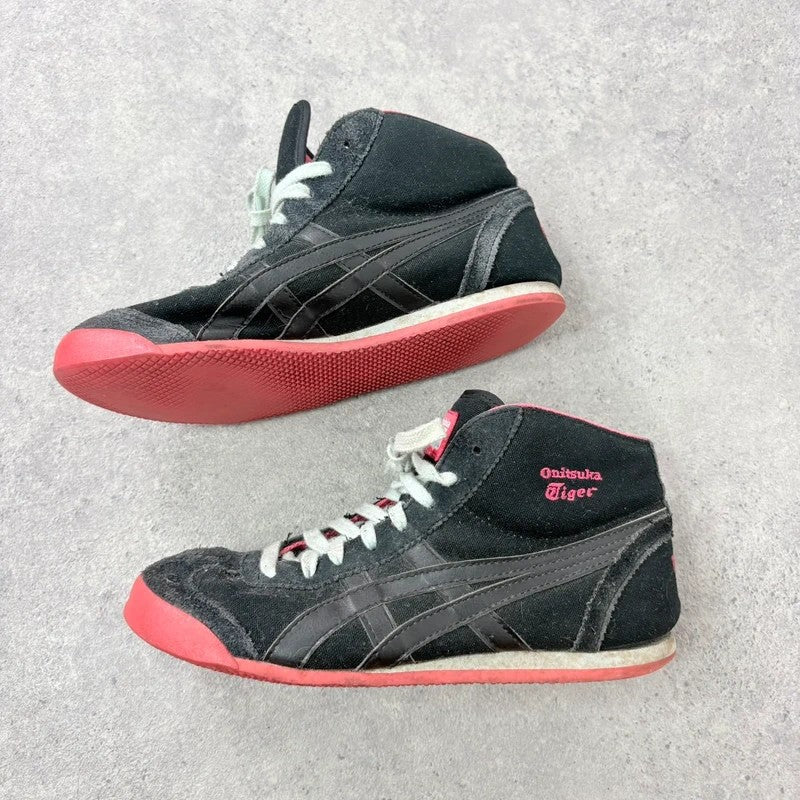 Black leather onitasuka tiger high top trainers