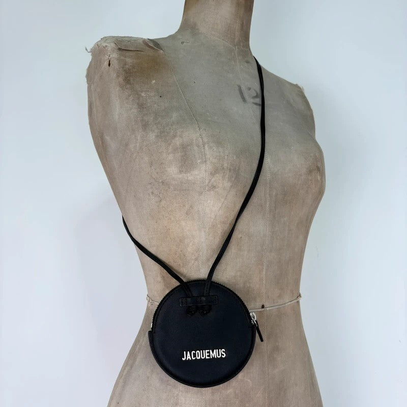 black Jacquemus Le Pitchou Round Coin Purse bag