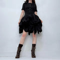 black puff allsaints grunge dress
