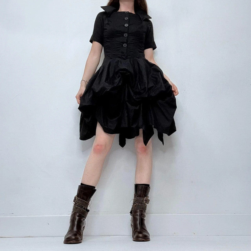 black puff allsaints grunge dress