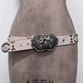 leather studded distressed belt