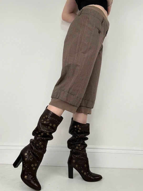 Cop Copine brown cropped capri pants