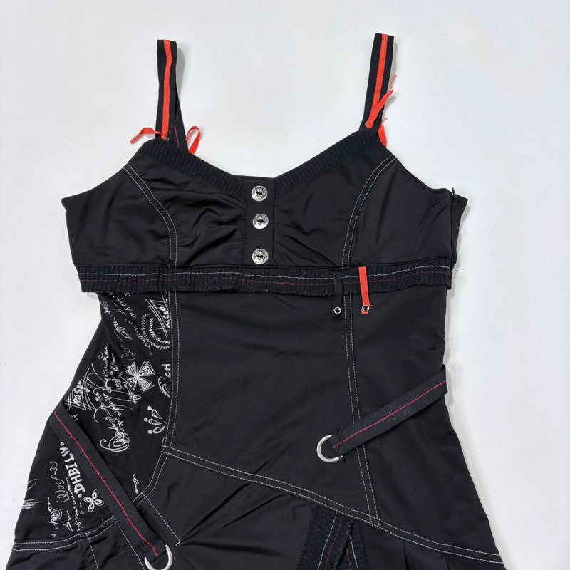 black grunge gothic mini dress