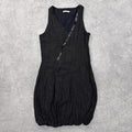 grey wool puff asymmetric dress
